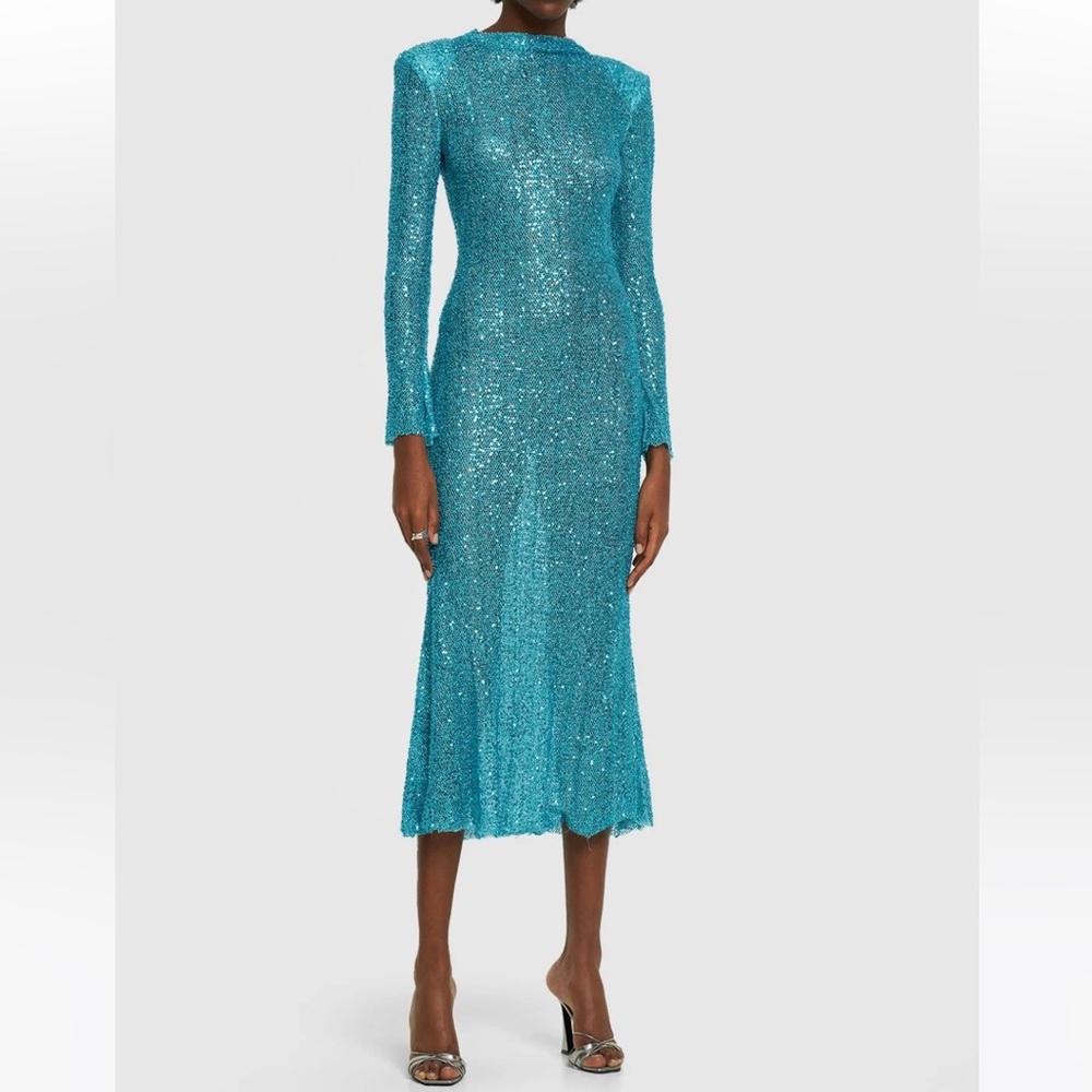 Self Portrait Blue Sequin Dress